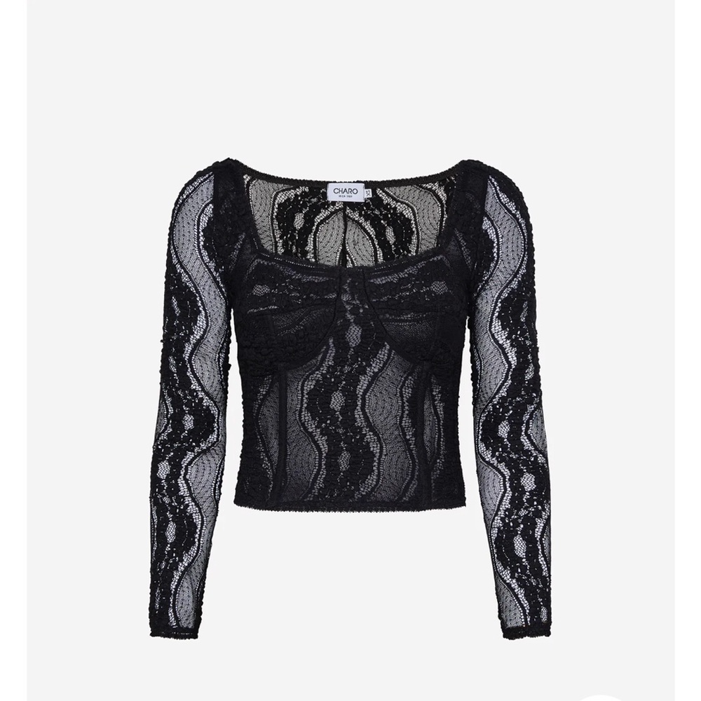 Charo Ruiz Black Lace Top